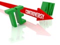 Arrow with word Controversy breaks word Team. Royalty Free Stock Photo