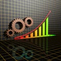 Arrowed business chart Royalty Free Stock Photo