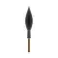 Arrowhead bow flat vector shape element archery. Tribal weapon icon retro Royalty Free Stock Photo