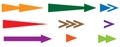 Arrowhead, pointer set. Arrow shapes, arrow elements. Flat arrow