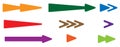 Arrowhead, pointer set. Arrow shapes, arrow elements. Flat arrow Royalty Free Stock Photo