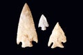 Arrowheads isolated on black Royalty Free Stock Photo