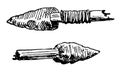 Arrowheads, vintage illustration