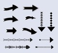 decorative arrow indicators with stripes and dashes dots patterns Royalty Free Stock Photo