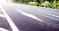 Arrows on the asphalt to indicate the direction of driving Royalty Free Stock Photo