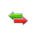Arrows back and forth, undo and redo, flat