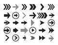 Arrows big black set icons. Arrow icon. Arrow vector collection. Arrow. Cursor. Black icon set of arrows, back, next