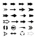 Arrows big black set icons. Arrow icon. Arrow vector collection. Arrow. Cursor. Modern simple arrows. Vector illustration Royalty Free Stock Photo