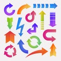 Arrows big colorful set icons. Arrow vector collection. Modern simple arrows. Vector illustration Royalty Free Stock Photo