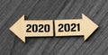 2020 and 2021 arrows. Royalty Free Stock Photo