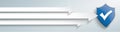 3 Arrows Blue Protection Shield Tick Header Royalty Free Stock Photo