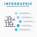 Arrows, Break, Breaking, Forward, Limits Line icon with 5 steps presentation infographics Background