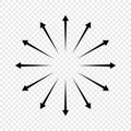 Arrows circle pointing outwards. Vector icon Royalty Free Stock Photo