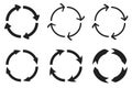 Arrows in circular motion. Arrow combinations