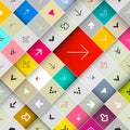 Arrows on Colorful Diagonal Squares