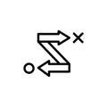 Arrows concept line icon. Simple element illustration. Arrows concept outline symbol design from Business strategy set. Can be