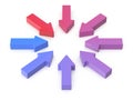 Arrows converging towards a center Royalty Free Stock Photo