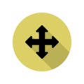 arrows on the cross long shadow icon. Simple glyph, flat vector of web icons for ui and ux, website or mobile application Royalty Free Stock Photo