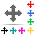 arrows on the cross multi color style icon. Simple thin line, outline vector of web icons for ui and ux, website or mobile Royalty Free Stock Photo