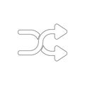 Arrows cross shuffle outline icon. Signs and symbols can be used for web, logo, mobile app, UI, UX