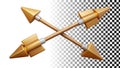 Arrows crossing 3D icon, direction symbol for navigation and path designs. png transparent image Generative AI
