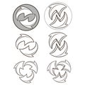 Arrows cycle.Vector icons set collection. Vector black symbols isolated on white background Royalty Free Stock Photo