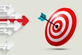 Arrows with Dart on Target. Business and Marketing Concept