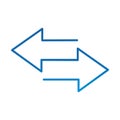 Arrows different direction guide, gradient blue line icon
