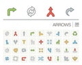 Arrows and direction color vector icons