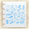 Arrows doodle set paper note, vector illustration Royalty Free Stock Photo