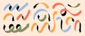 Arrows. Dynamic twist spiral lines, curve playful signs or quirky direction doodles, curvy cool pointer. Colorful swirl