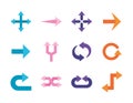 Arrows flat style set icons vector design Royalty Free Stock Photo