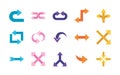 Arrows flat style set of icons vector design Royalty Free Stock Photo