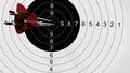 Arrows focus to archery target. 3d illustration. Royalty Free Stock Photo