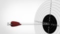 Arrows focus to archery target. 3d illustration. Royalty Free Stock Photo