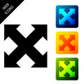 Arrows in four directions icon isolated. Set icons colorful square buttons Royalty Free Stock Photo