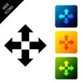 Arrows in four directions icon isolated. Set icons colorful square buttons Royalty Free Stock Photo