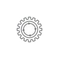 Arrows and gears vector icon symbol isolated on white background Royalty Free Stock Photo