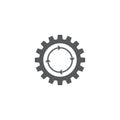 Arrows and gears vector icon symbol isolated on white background Royalty Free Stock Photo