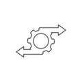 Arrows and gears vector icon symbol isolated on white background Royalty Free Stock Photo