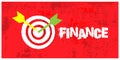 Arrows hitting the center of target on grunge background. Vector illustration concept for Success finance Royalty Free Stock Photo