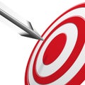Arrows hitting the center of the target - success business concept Royalty Free Stock Photo
