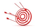 Arrows hitting the center of target - success business concept Royalty Free Stock Photo