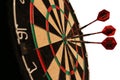 Arrows hitting dartboard - isolated