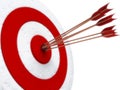 Arrows hitting directly in bulls eye