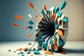 Arrows hitting the target - 3D illustration, AI generated Royalty Free Stock Photo