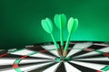 Arrows hitting target on dart board Royalty Free Stock Photo