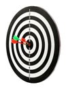 Arrows hitting target on dart board  white background Royalty Free Stock Photo