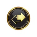 Arrows icon on black with gold button Royalty Free Stock Photo