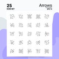 25 Arrows Icon Set. 100% Editable EPS 10 Files. Business Logo Concept Ideas Line icon design Royalty Free Stock Photo